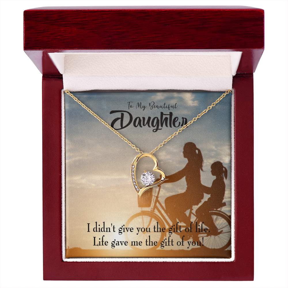 To My Daughter Life Gave Me You From Mom Forever Necklace w Message Card-Express Your Love Gifts