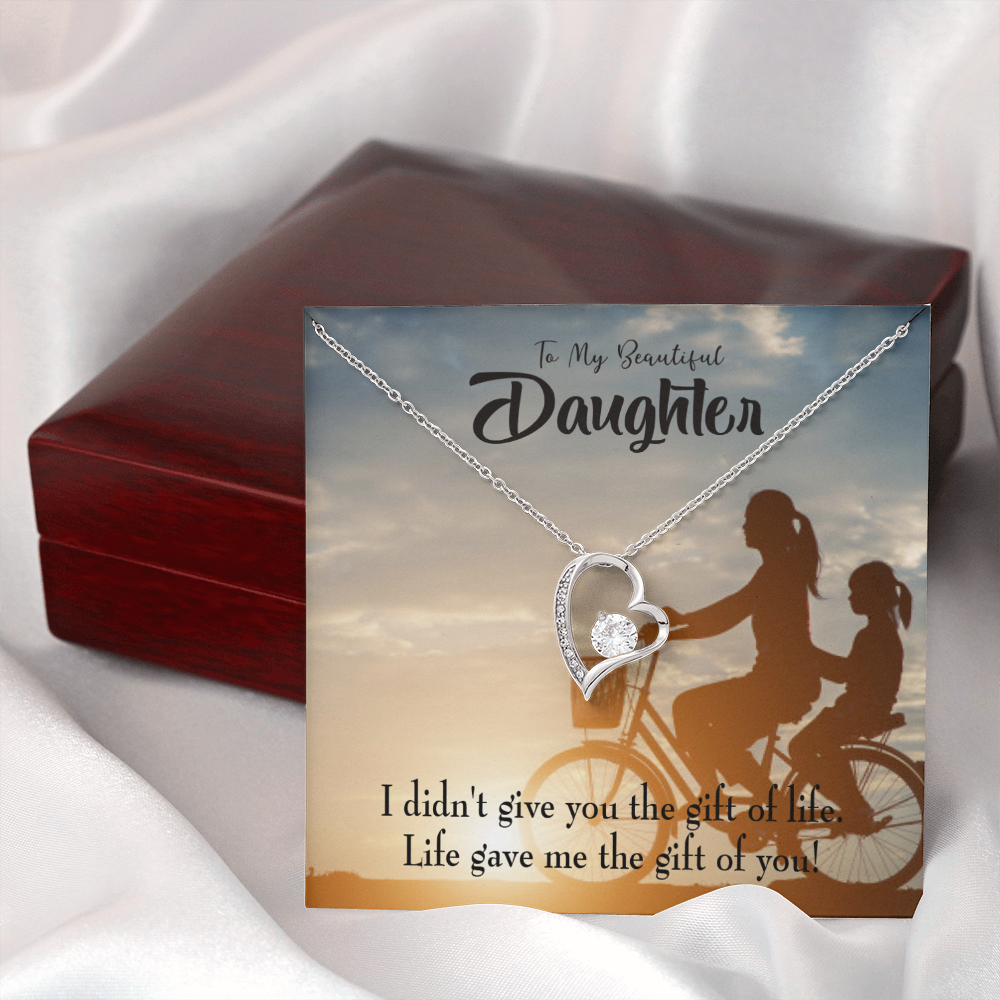 To My Daughter Life Gave Me You From Mom Forever Necklace w Message Card-Express Your Love Gifts