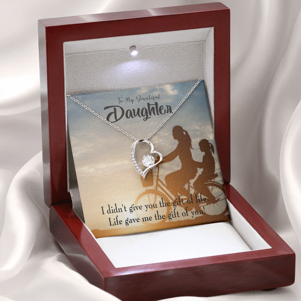 To My Daughter Life Gave Me You From Mom Forever Necklace w Message Card-Express Your Love Gifts