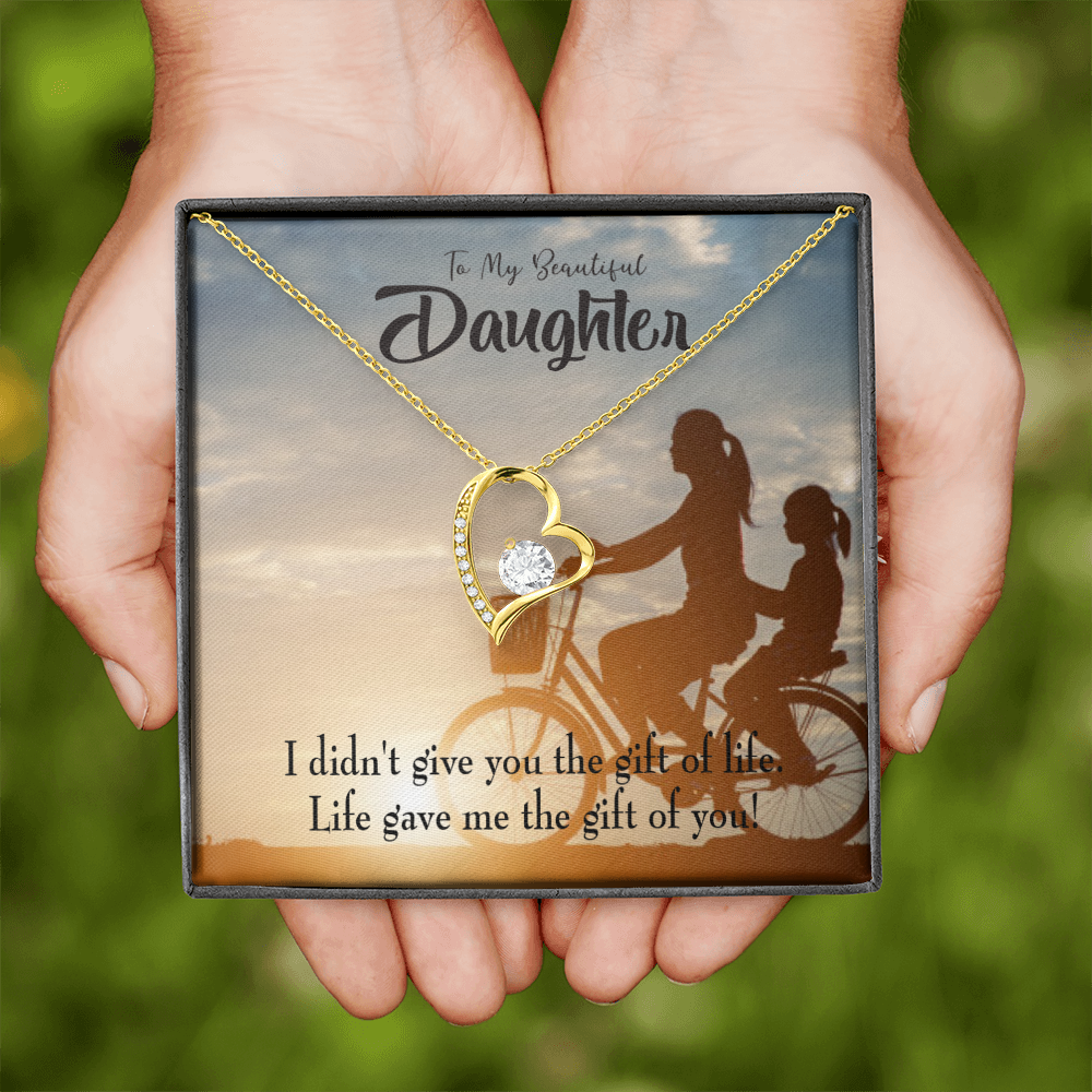 To My Daughter Life Gave Me You From Mom Forever Necklace w Message Card-Express Your Love Gifts