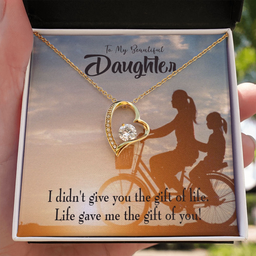 To My Daughter Life Gave Me You From Mom Forever Necklace w Message Card-Express Your Love Gifts