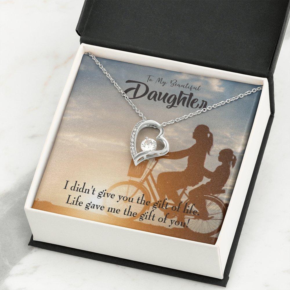 To My Daughter Life Gave Me You From Mom Forever Necklace w Message Card-Express Your Love Gifts