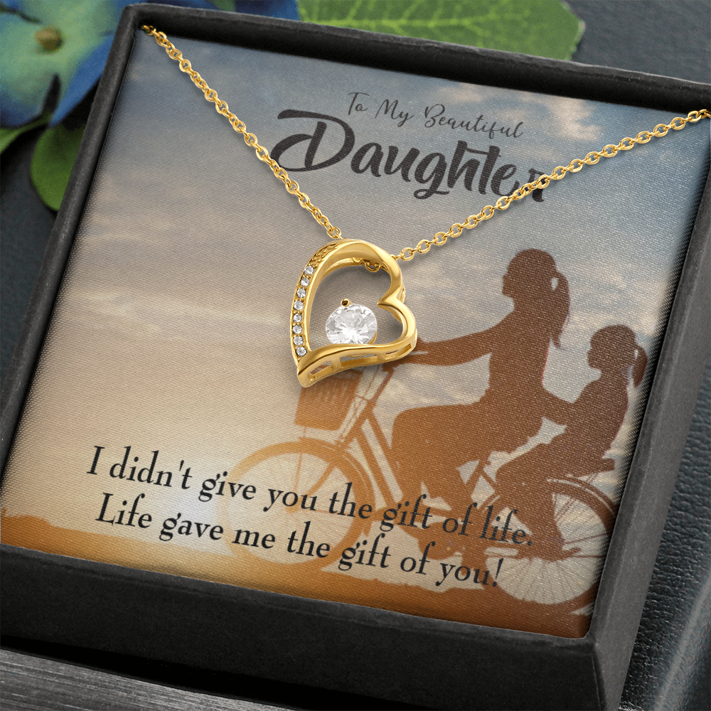 To My Daughter Life Gave Me You From Mom Forever Necklace w Message Card-Express Your Love Gifts