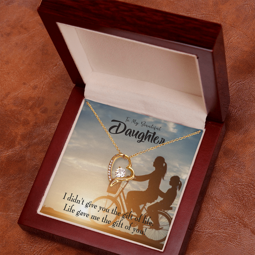 To My Daughter Life Gave Me You From Mom Forever Necklace w Message Card-Express Your Love Gifts