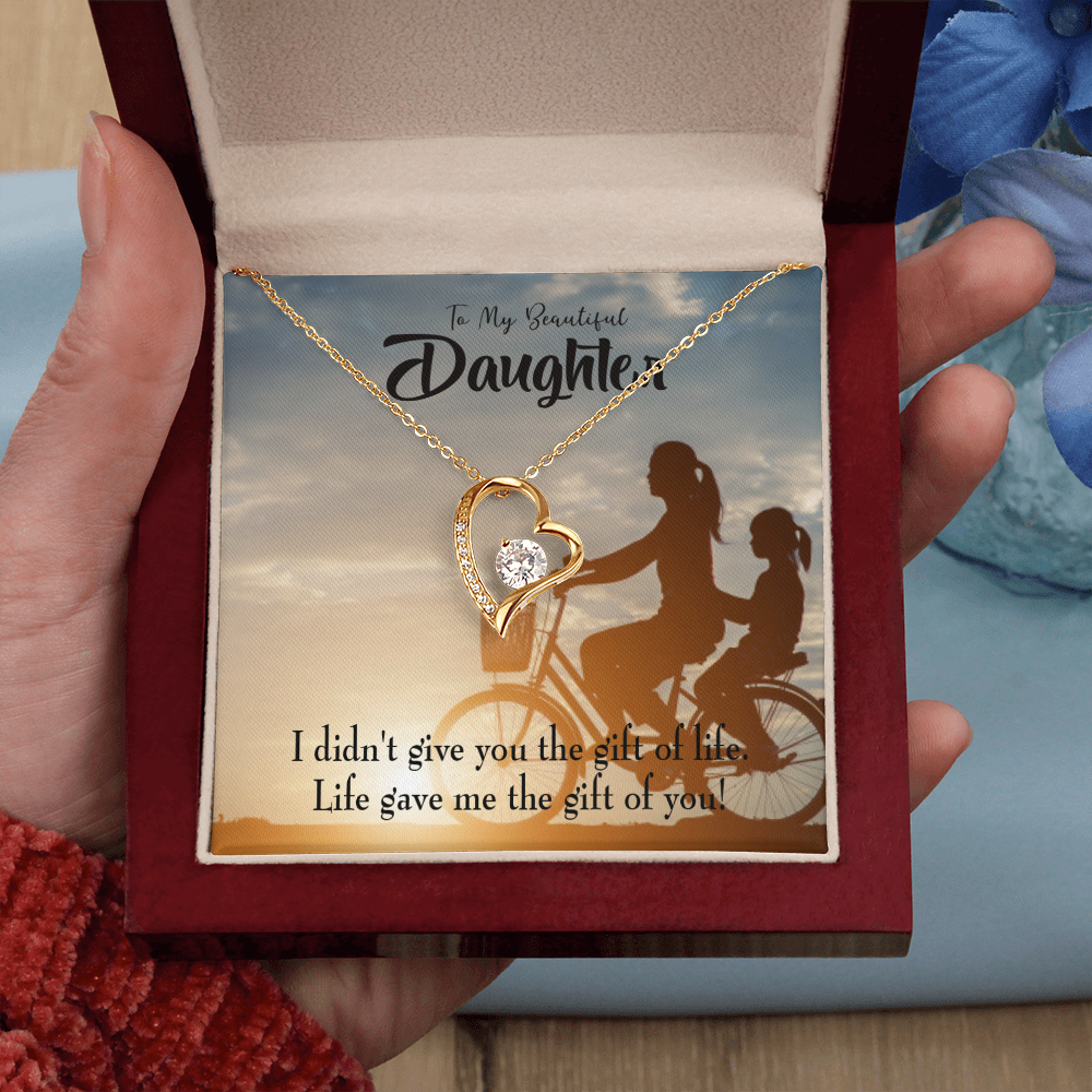 To My Daughter Life Gave Me You From Mom Forever Necklace w Message Card-Express Your Love Gifts