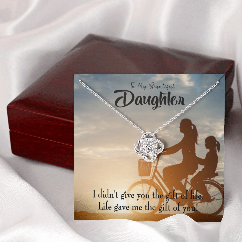 To My Daughter Life Gave Me You From Mom Infinity Knot Necklace Message Card-Express Your Love Gifts