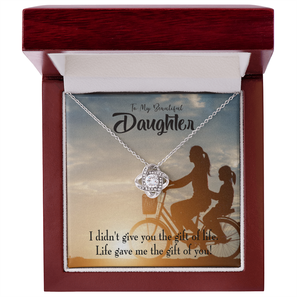 To My Daughter Life Gave Me You From Mom Infinity Knot Necklace Message Card-Express Your Love Gifts