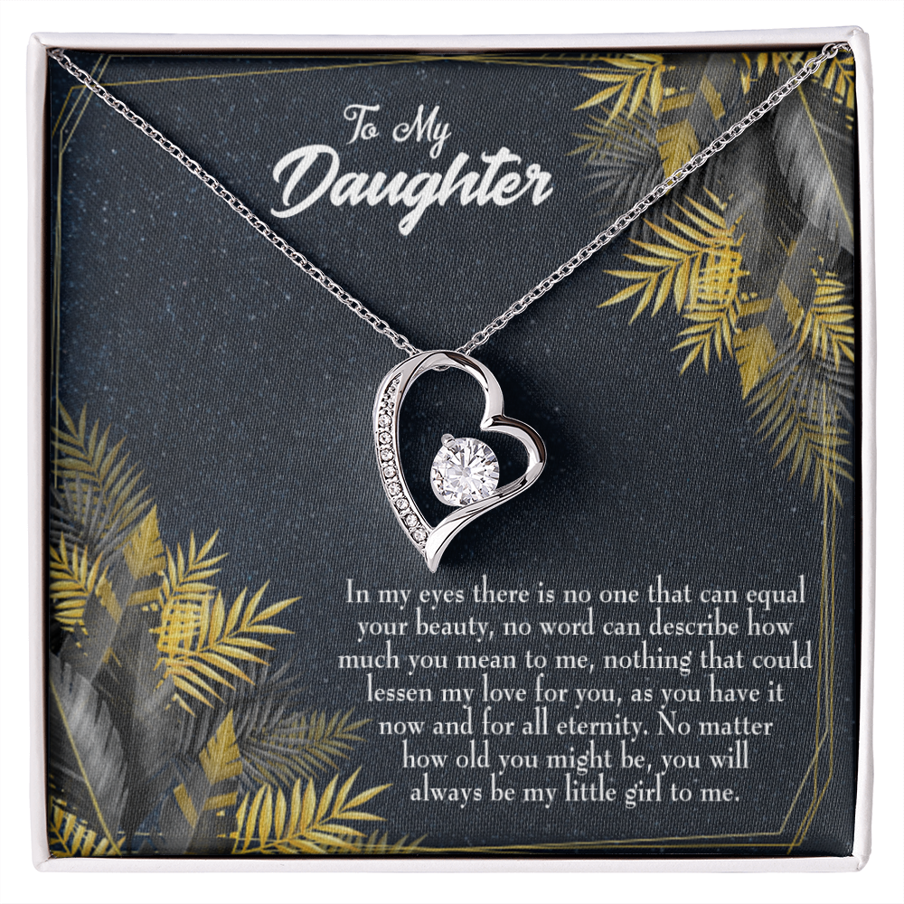 To My Daughter Little Girl Forever Necklace w Message Card-Express Your Love Gifts