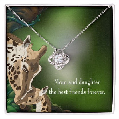 To My Daughter Mom and Daughter Best Friends Forever Infinity Knot Necklace Message Card-Express Your Love Gifts