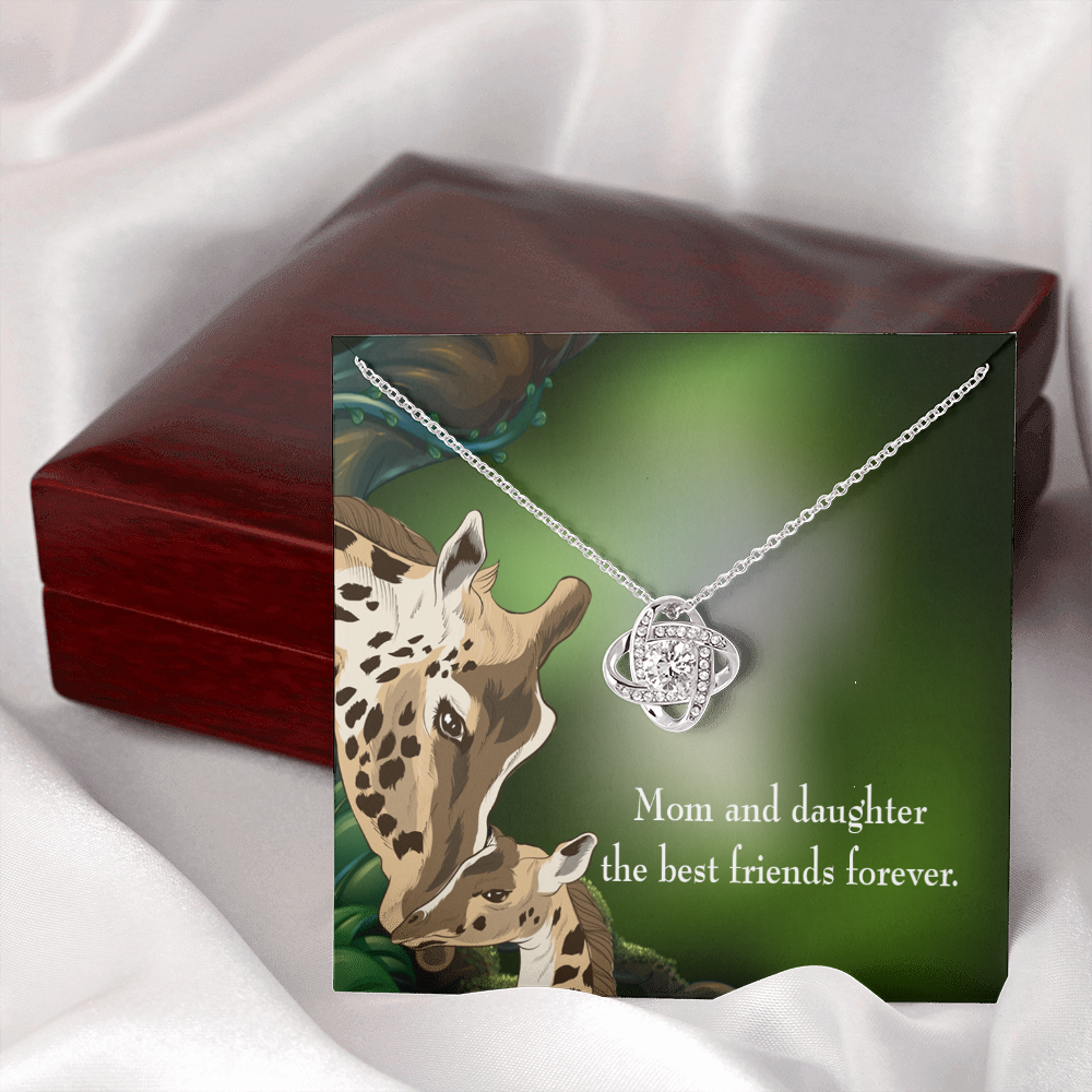 To My Daughter Mom and Daughter Best Friends Forever Infinity Knot Necklace Message Card-Express Your Love Gifts