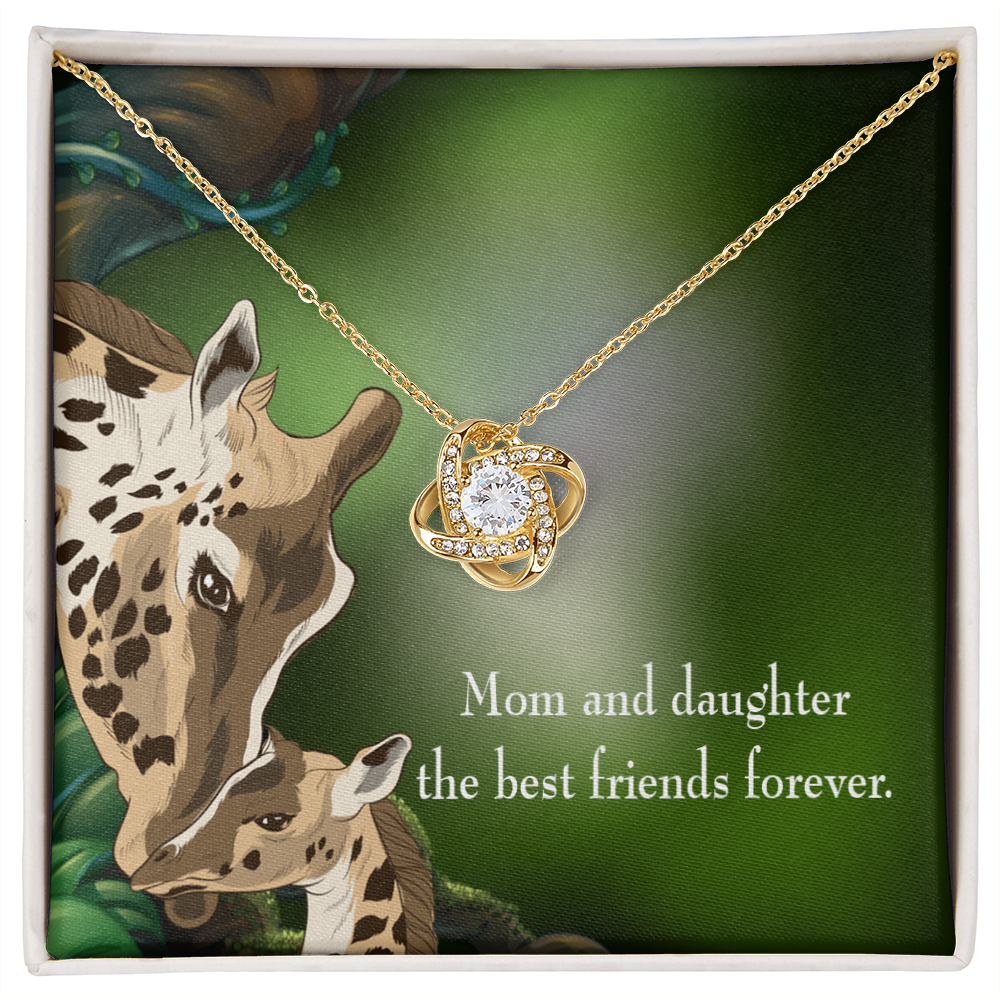 To My Daughter Mom and Daughter Best Friends Forever Infinity Knot Necklace Message Card-Express Your Love Gifts