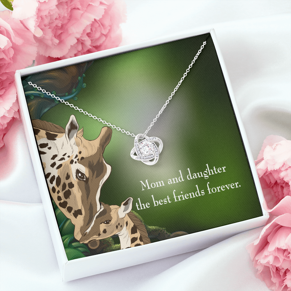 To My Daughter Mom and Daughter Best Friends Forever Infinity Knot Necklace Message Card-Express Your Love Gifts