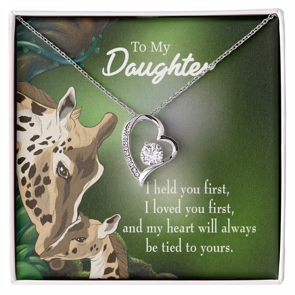 To My Daughter Mom Held You First Forever Necklace w Message Card-Express Your Love Gifts