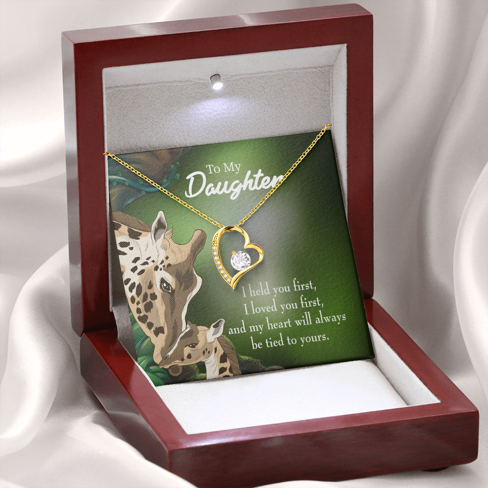 To My Daughter Mom Held You First Forever Necklace w Message Card-Express Your Love Gifts