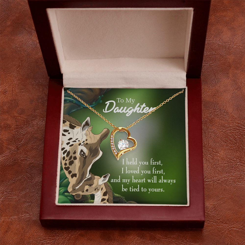 To My Daughter Mom Held You First Forever Necklace w Message Card-Express Your Love Gifts