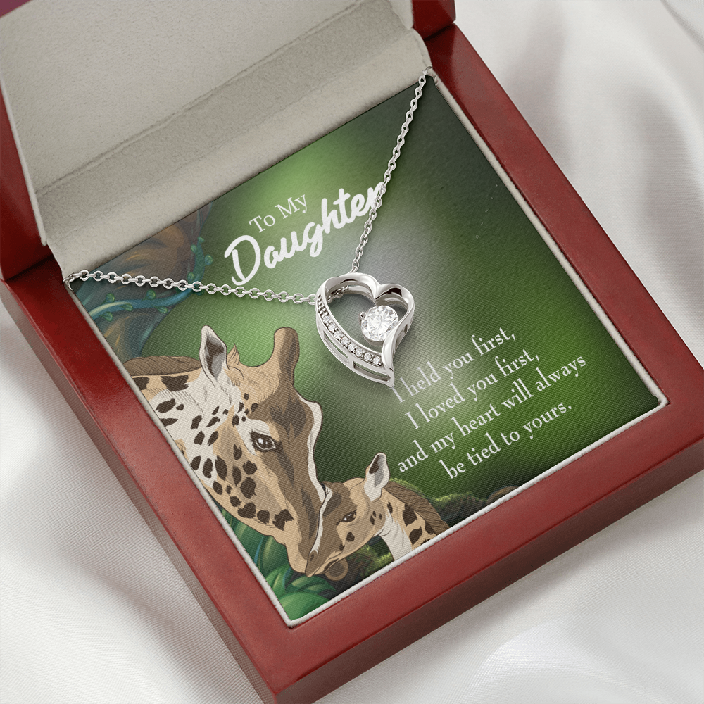 To My Daughter Mom Held You First Forever Necklace w Message Card-Express Your Love Gifts