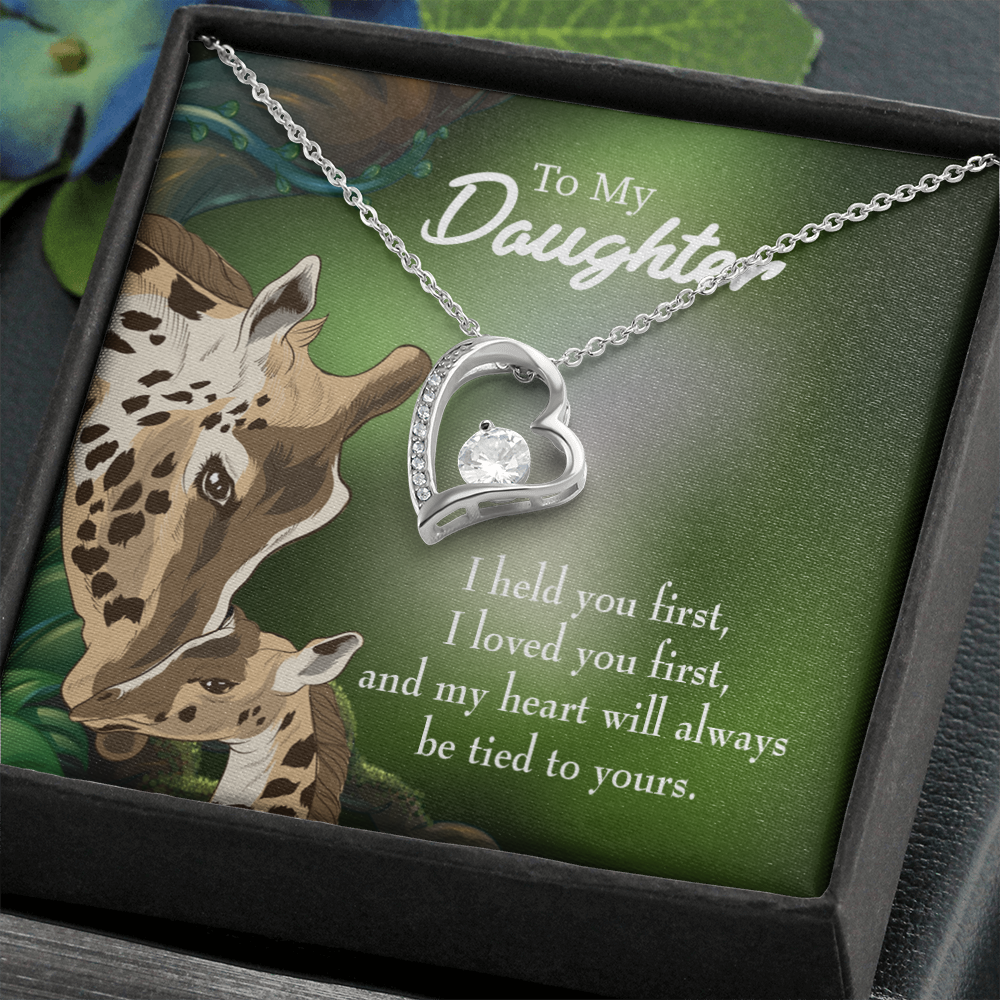 To My Daughter Mom Held You First Forever Necklace w Message Card-Express Your Love Gifts