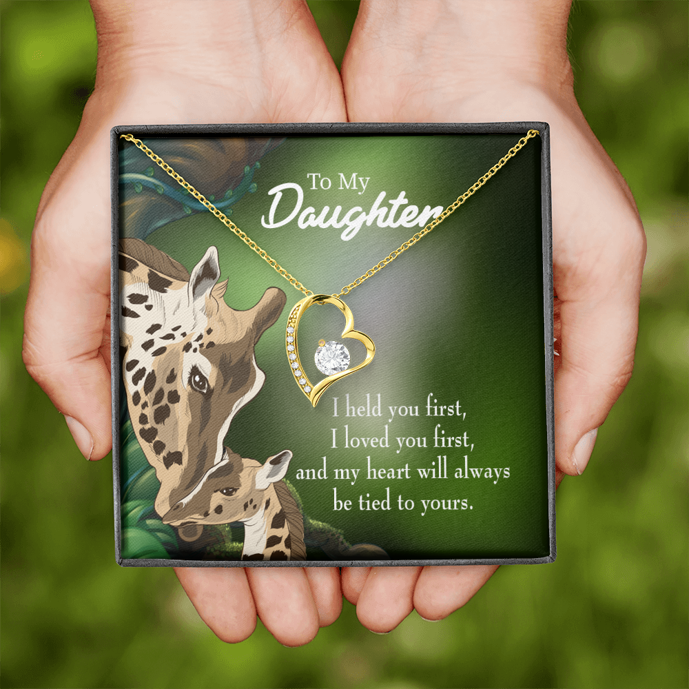 To My Daughter Mom Held You First Forever Necklace w Message Card-Express Your Love Gifts