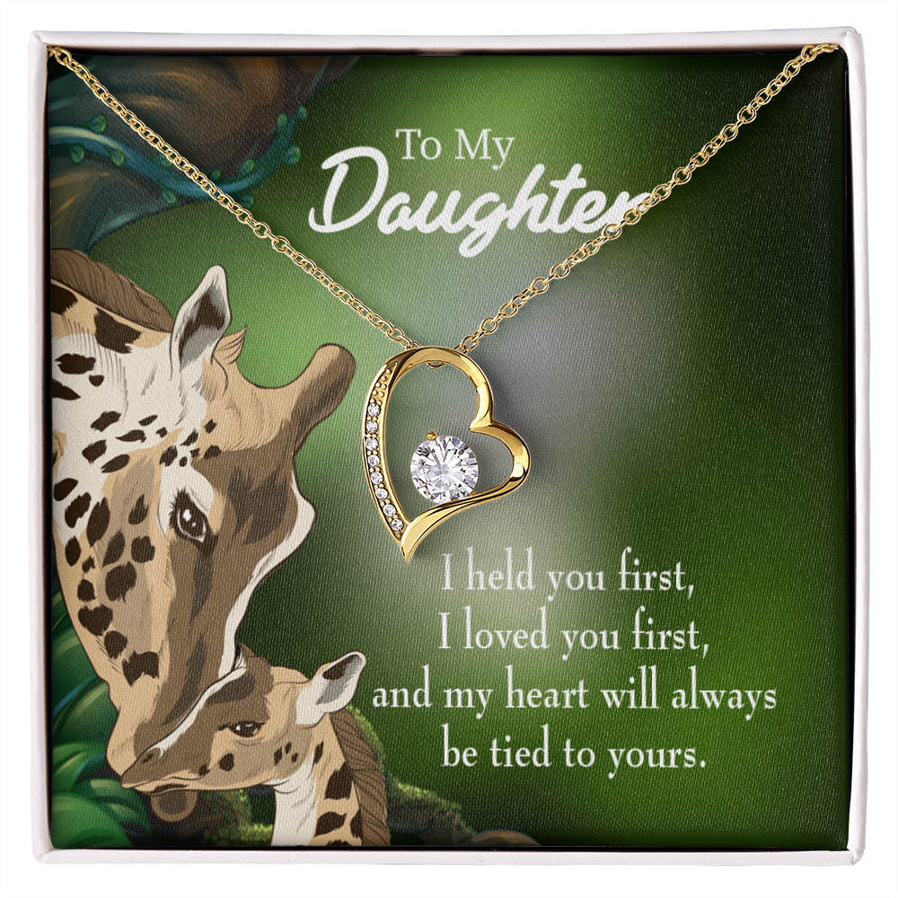 To My Daughter Mom Held You First Forever Necklace w Message Card-Express Your Love Gifts