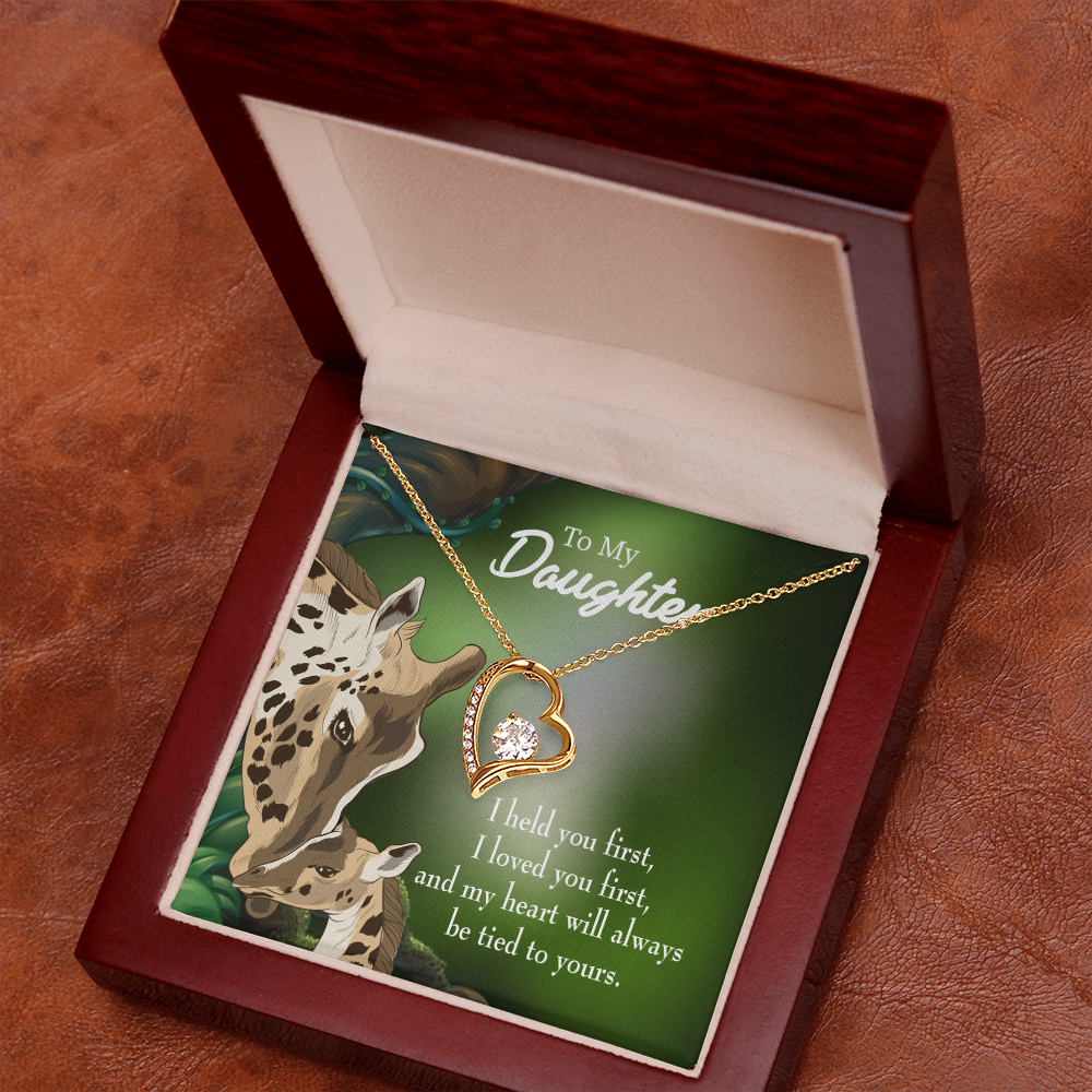 To My Daughter Mom Held You First Forever Necklace w Message Card-Express Your Love Gifts