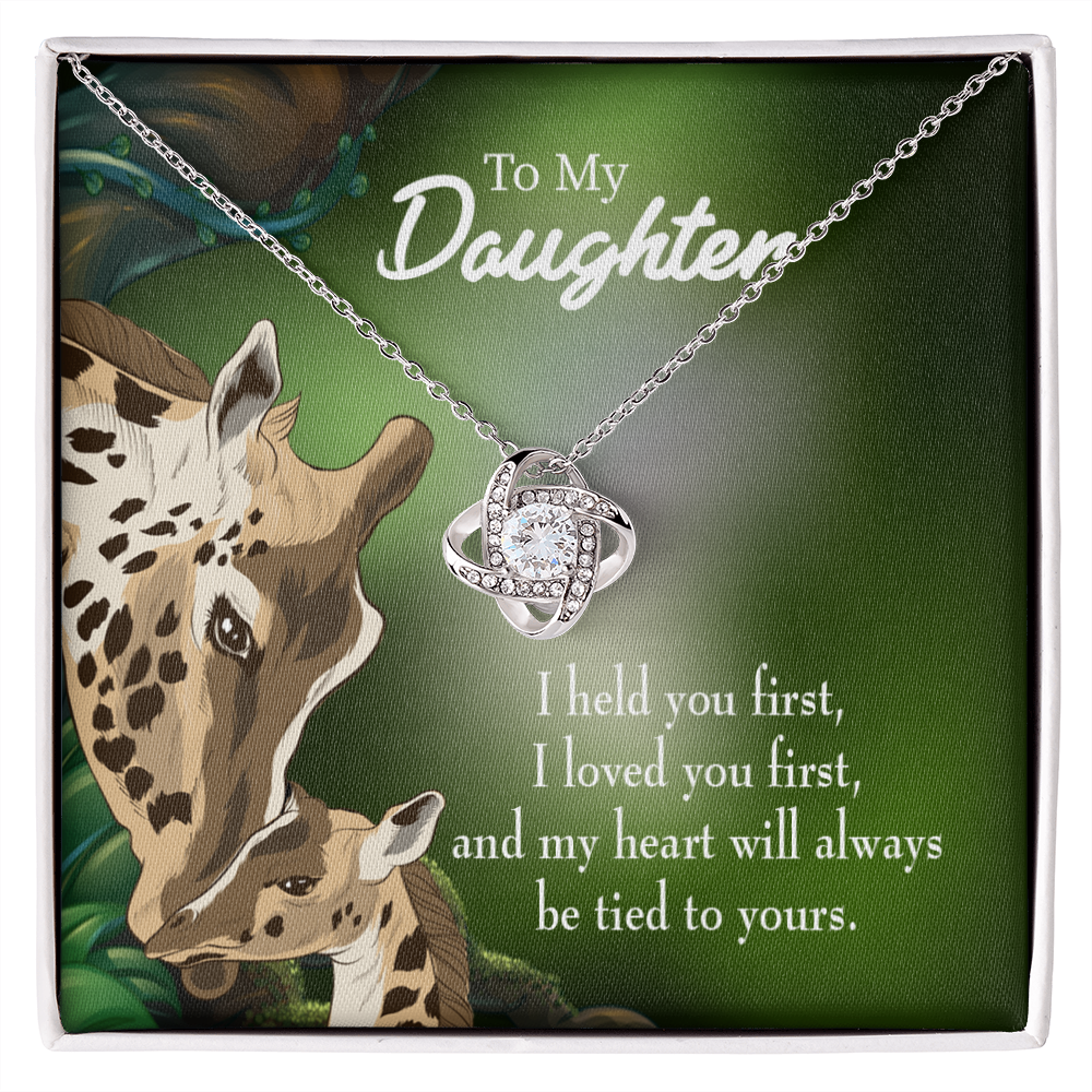 To My Daughter Mom Held You First Infinity Knot Necklace Message Card-Express Your Love Gifts