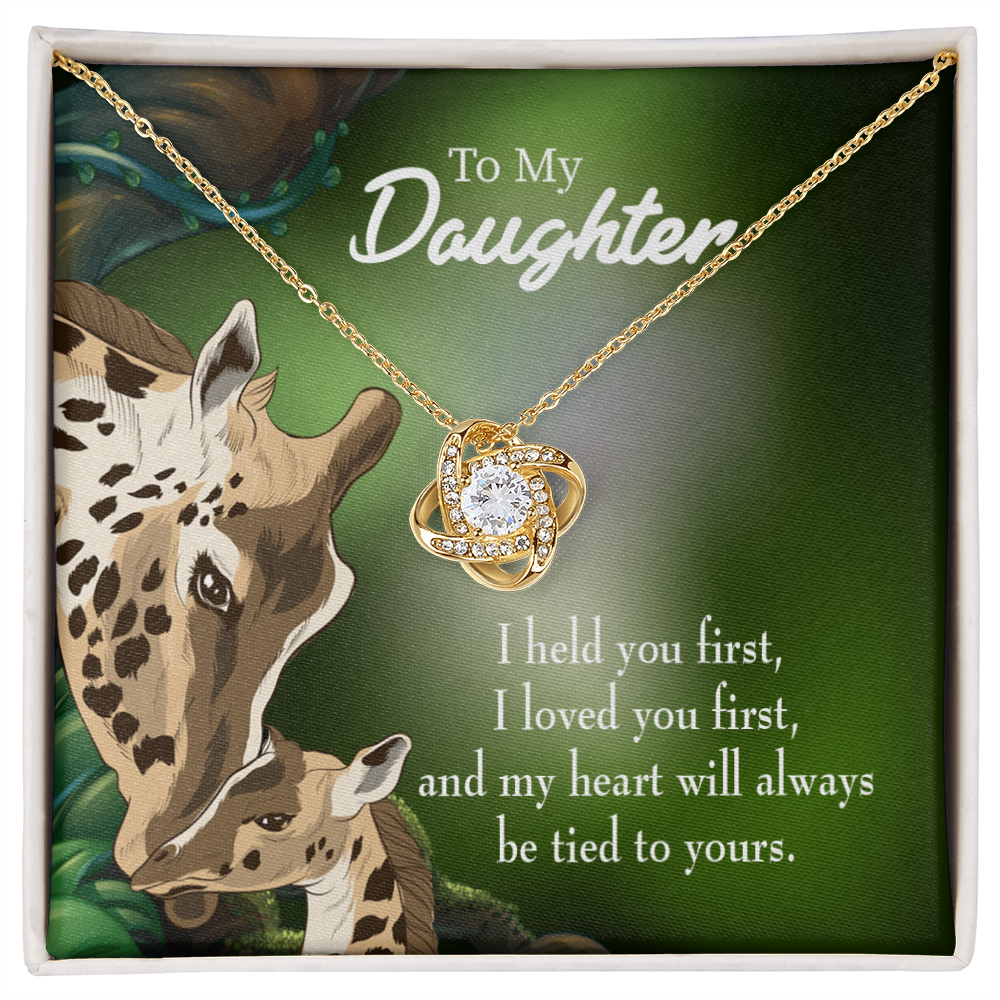 To My Daughter Mom Held You First Infinity Knot Necklace Message Card-Express Your Love Gifts