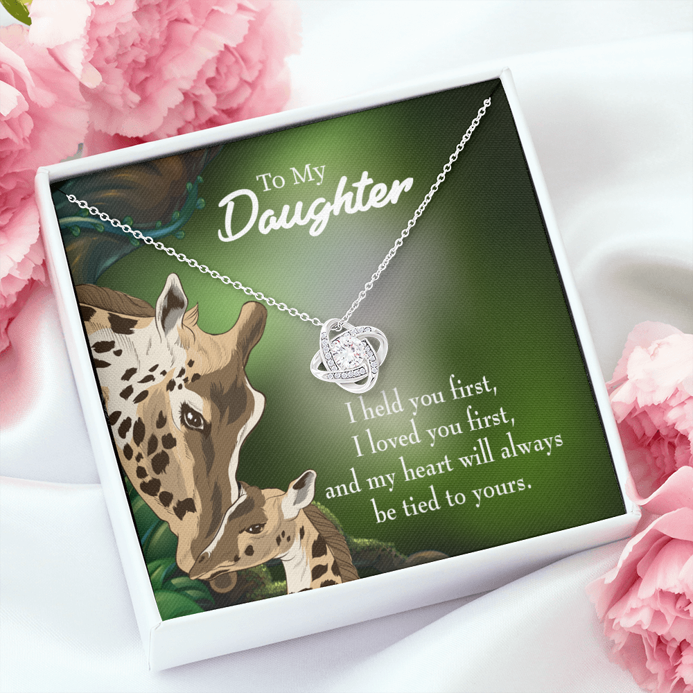 To My Daughter Mom Held You First Infinity Knot Necklace Message Card-Express Your Love Gifts