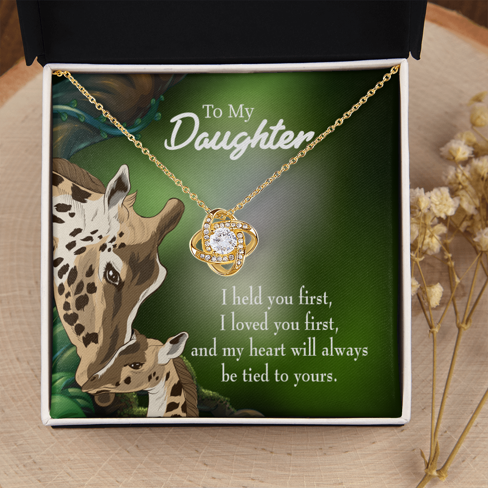 To My Daughter Mom Held You First Infinity Knot Necklace Message Card-Express Your Love Gifts