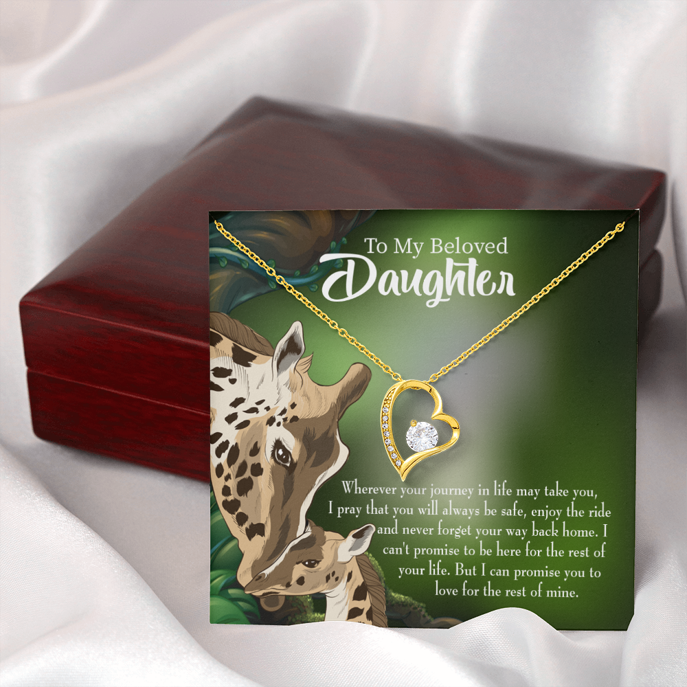 To My Daughter Mom Love You Eternally Forever Necklace w Message Card-Express Your Love Gifts