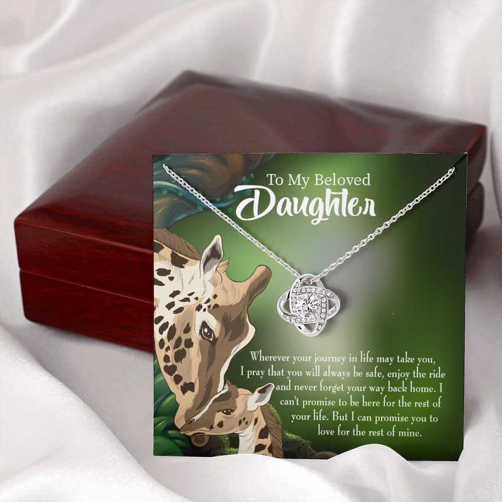 To My Daughter Mom Love You Eternally Infinity Knot Necklace Message Card-Express Your Love Gifts