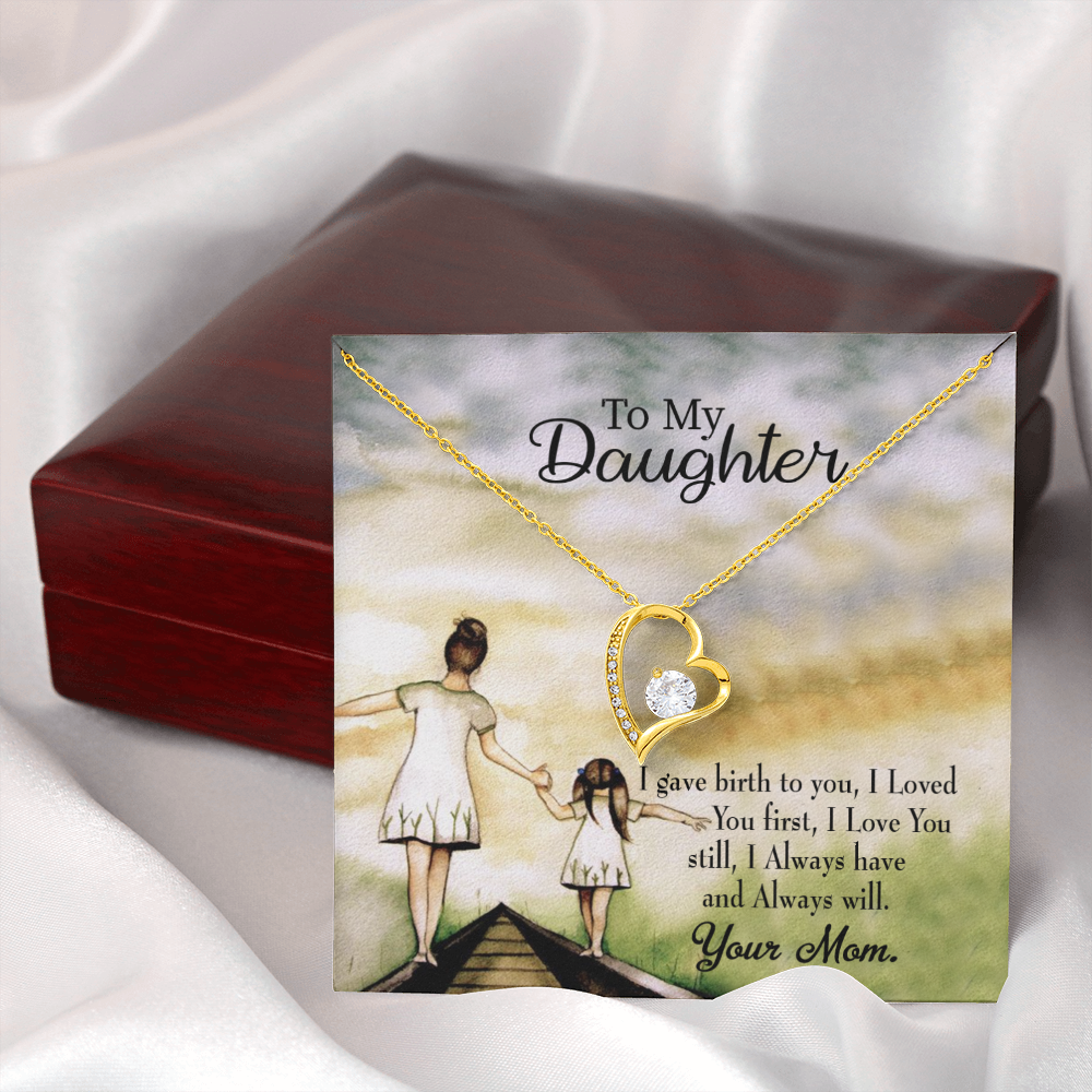 To My Daughter Mom Loved You First Forever Necklace w Message Card-Express Your Love Gifts