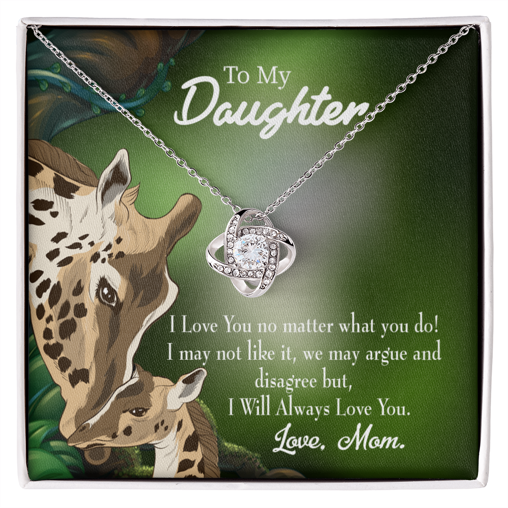To My Daughter Mom Loves You No Matter What Infinity Knot Necklace Message Card-Express Your Love Gifts