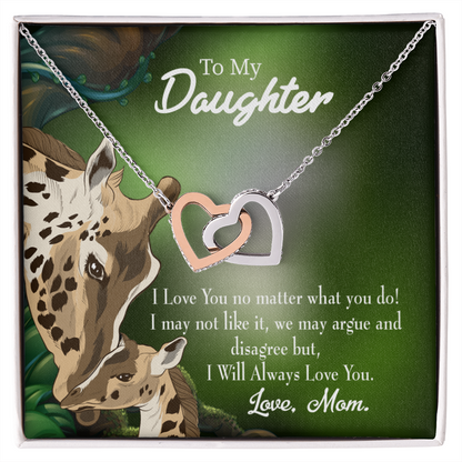 To My Daughter Mom Loves You No Matter What Inseparable Necklace-Express Your Love Gifts