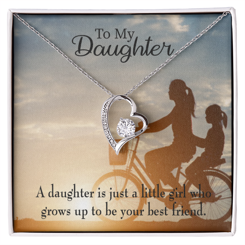 To My Daughter Mom's Little Girl Bestfriend Forever Necklace w Message Card-Express Your Love Gifts