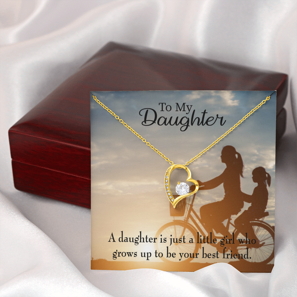 To My Daughter Mom's Little Girl Bestfriend Forever Necklace w Message Card-Express Your Love Gifts