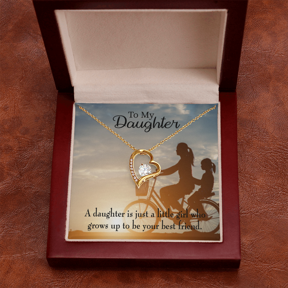 To My Daughter Mom's Little Girl Bestfriend Forever Necklace w Message Card-Express Your Love Gifts