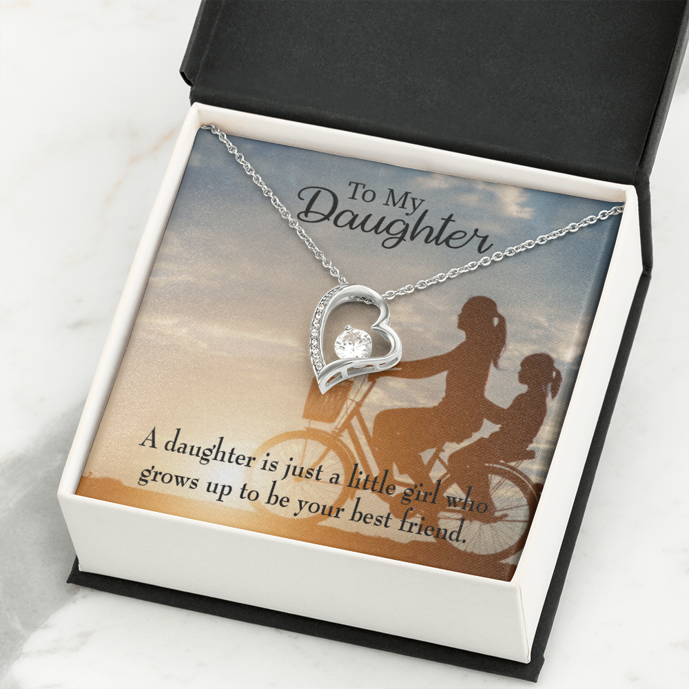 To My Daughter Mom's Little Girl Bestfriend Forever Necklace w Message Card-Express Your Love Gifts