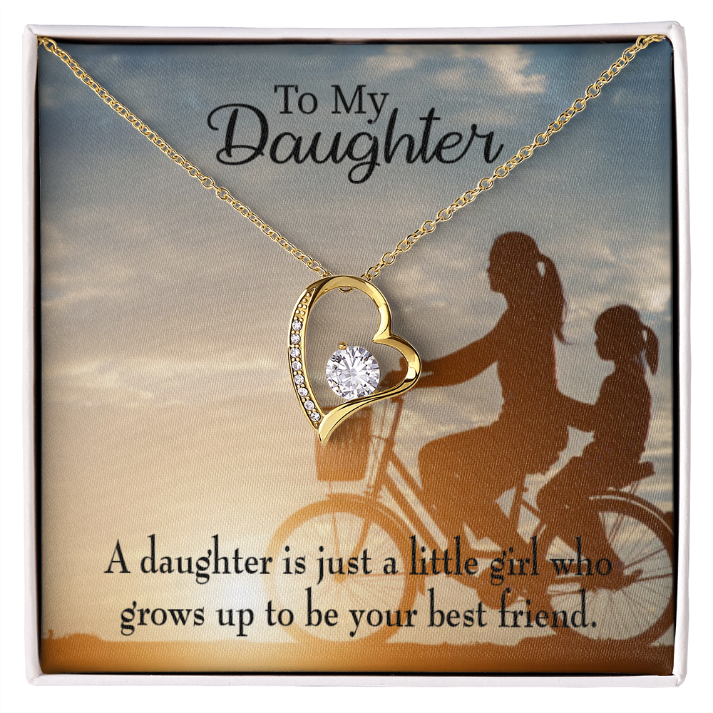 To My Daughter Mom's Little Girl Bestfriend Forever Necklace w Message Card-Express Your Love Gifts