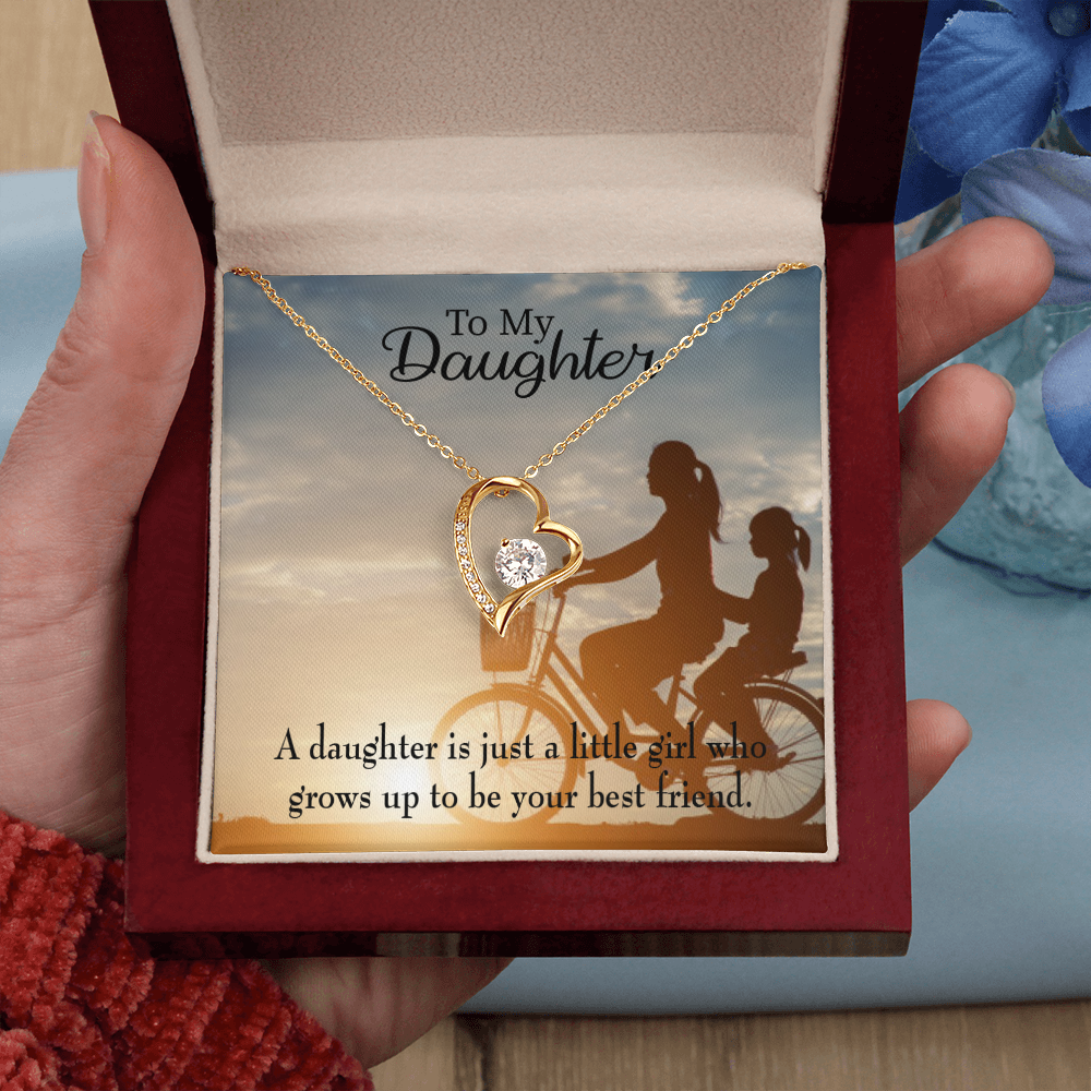 To My Daughter Mom's Little Girl Bestfriend Forever Necklace w Message Card-Express Your Love Gifts