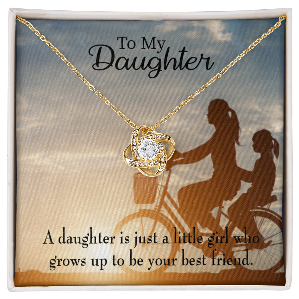 To My Daughter Mom's Little Girl Bestfriend Infinity Knot Necklace Message Card-Express Your Love Gifts