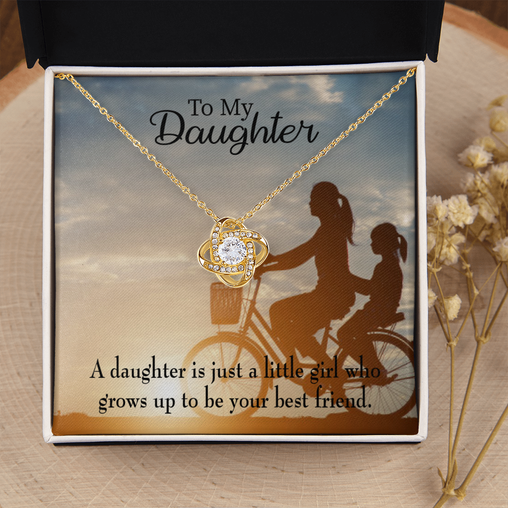 To My Daughter Mom's Little Girl Bestfriend Infinity Knot Necklace Message Card-Express Your Love Gifts