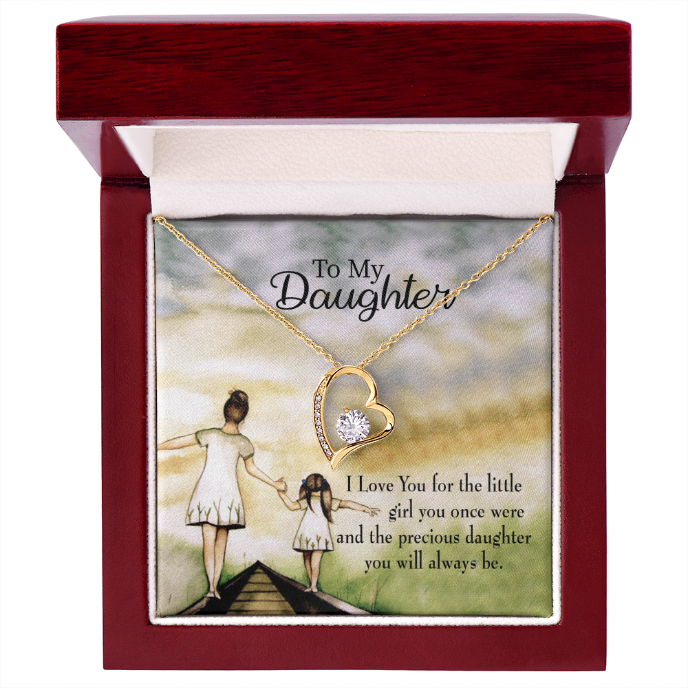 To My Daughter Mom's Precious Daughter Forever Necklace w Message Card-Express Your Love Gifts