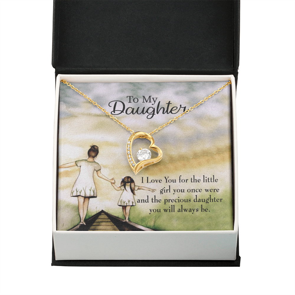 To My Daughter Mom's Precious Daughter Forever Necklace w Message Card-Express Your Love Gifts