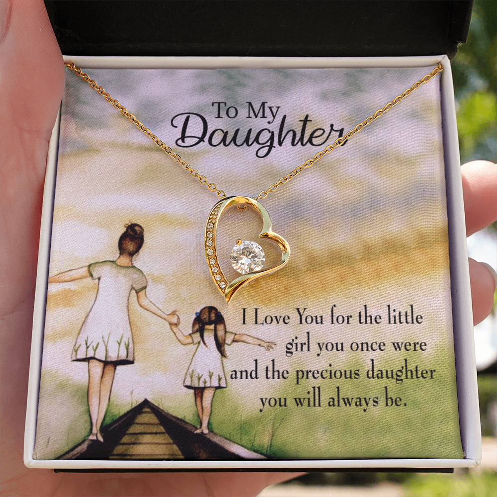 To My Daughter Mom's Precious Daughter Forever Necklace w Message Card-Express Your Love Gifts