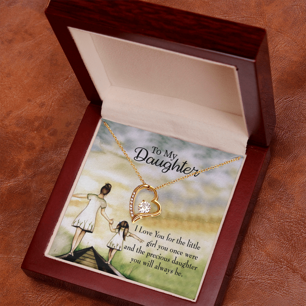 To My Daughter Mom's Precious Daughter Forever Necklace w Message Card-Express Your Love Gifts