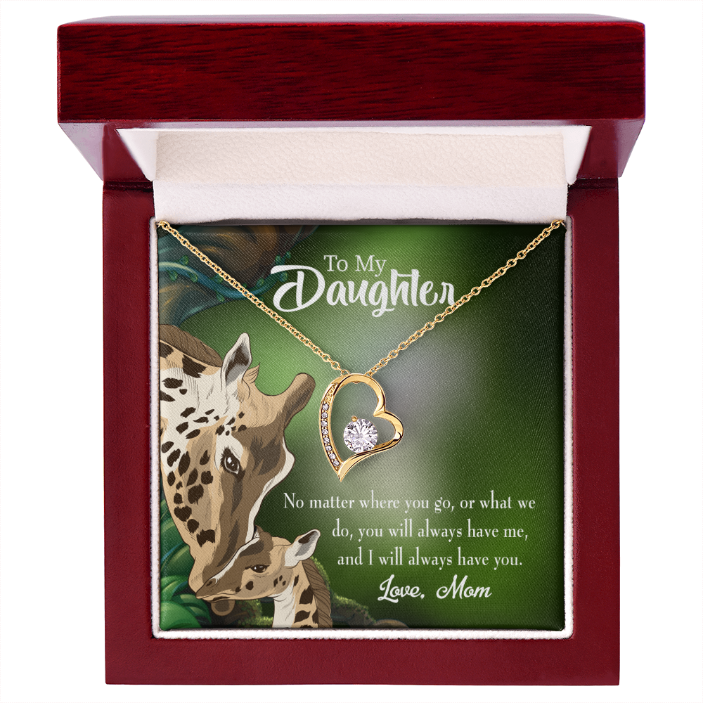 To My Daughter Mom Will Always Have You Forever Necklace w Message Card-Express Your Love Gifts