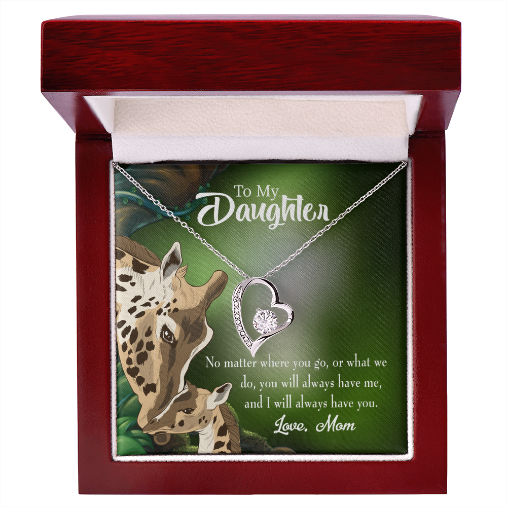 To My Daughter Mom Will Always Have You Forever Necklace w Message Card-Express Your Love Gifts