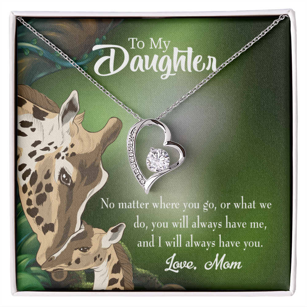 To My Daughter Mom Will Always Have You Forever Necklace w Message Card-Express Your Love Gifts