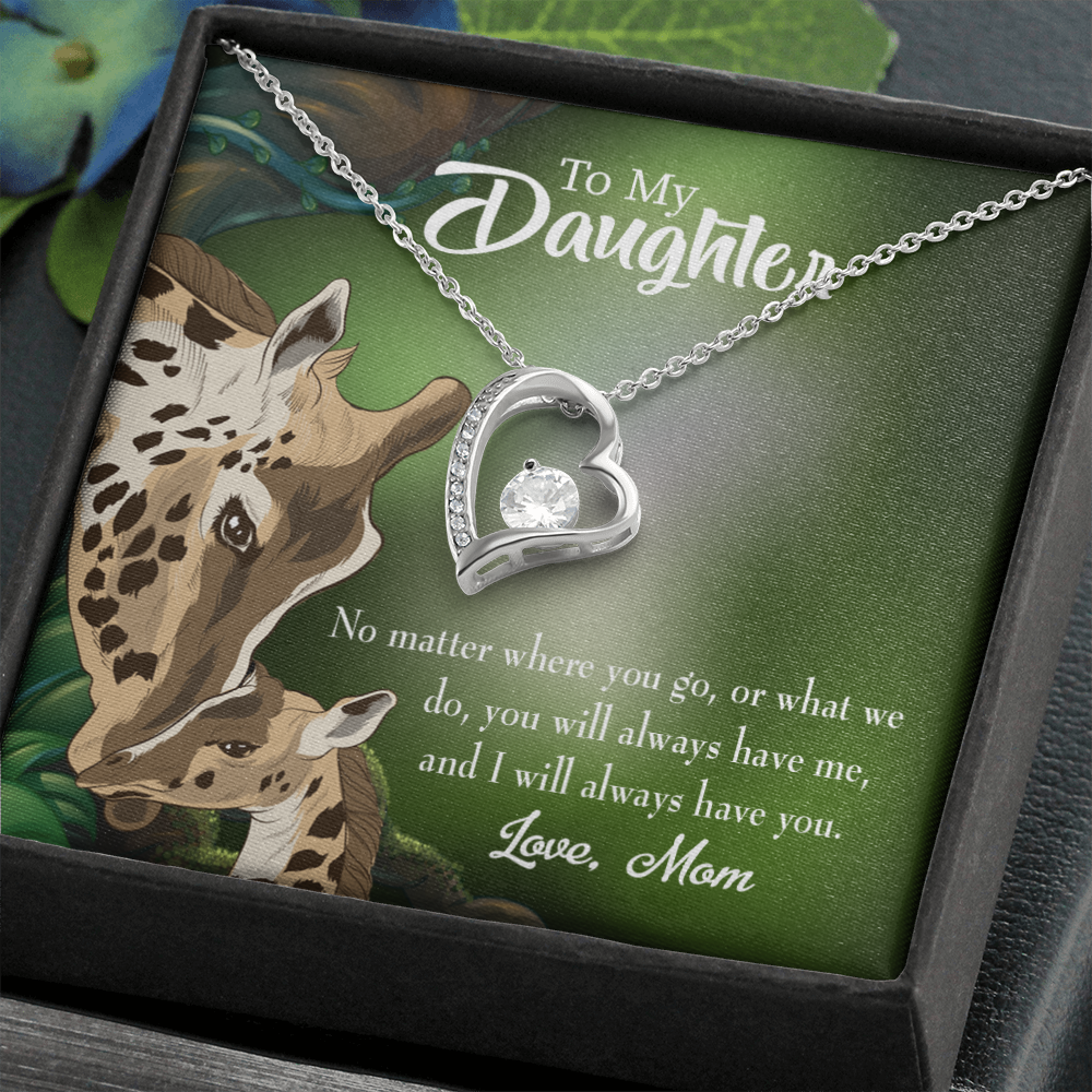 To My Daughter Mom Will Always Have You Forever Necklace w Message Card-Express Your Love Gifts