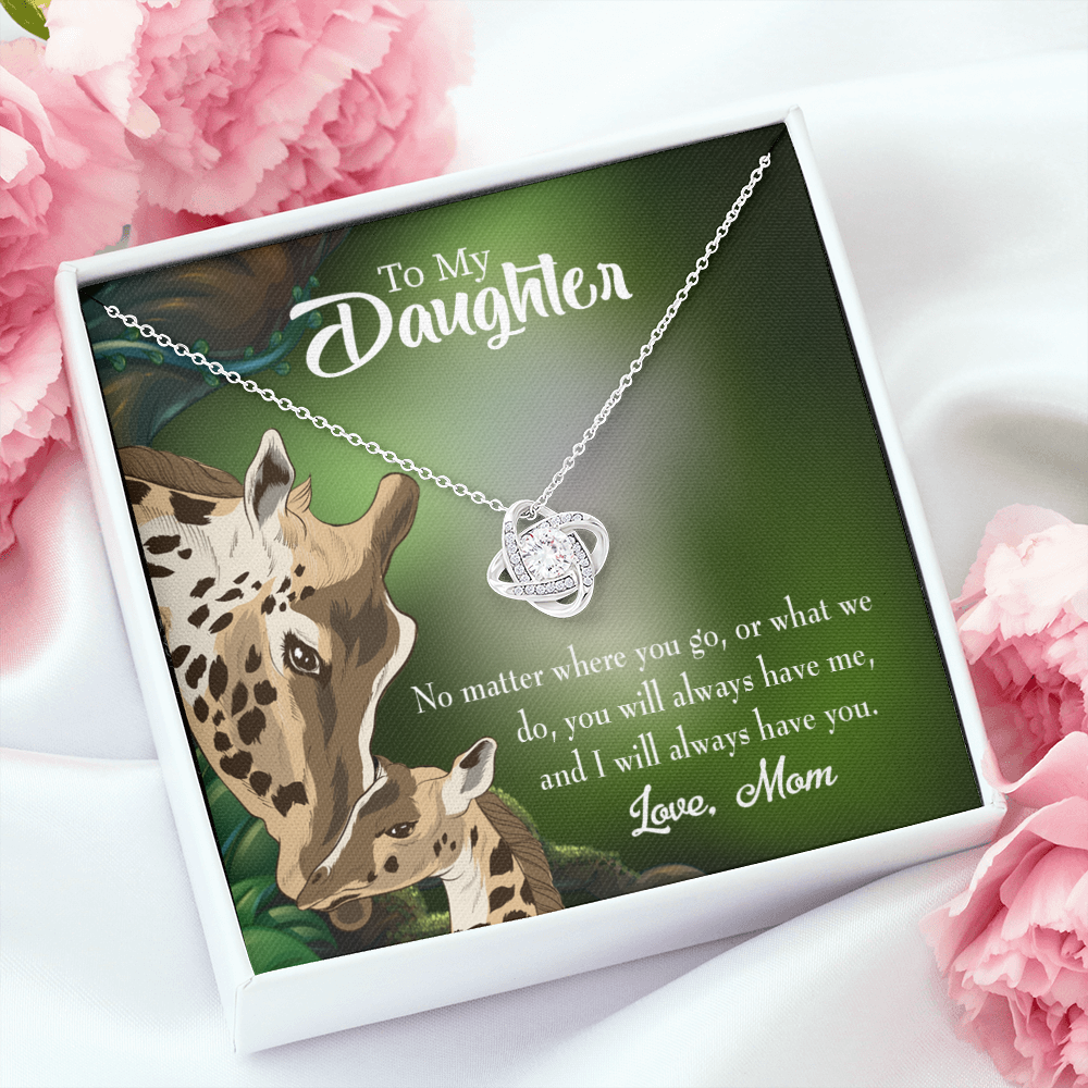 To My Daughter Mom Will Always Have You Infinity Knot Necklace Message Card-Express Your Love Gifts